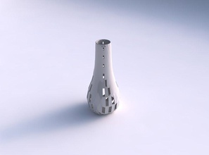 vase curved 2 checker grid lattice 3 house decor 3d print model - Mito3D
