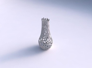 vase courbe 2 fissuré organique treillis maison courbée craqué décor 3d print model - Mito3D