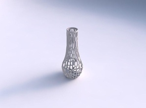 vase courbe 2 facettes organique treillis maison courbée à décor 3d print model - Mito3D