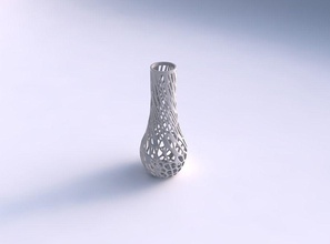 vase courbe 2 facettes tordu organique treillis maison courbée à décor 3d print model - Mito3D