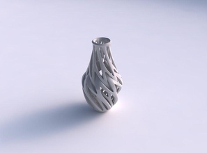 vase curved 2 intertwining lines twisted house decor 3d print model - Mito3D