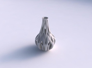 vase curved 2 smaller intertwining lines tapered house decor 3d print model - Mito3D