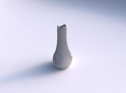 vase curved 2 wavy extruded lines 2 vase curved 2 wavy extruded lines dish decor architectural decoration house  3d print model - Mito3D
