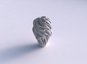 vase gebogen pilz verflechtung linien verdrehte verjüngt wellig haus dekor 3d print model - Mito3D