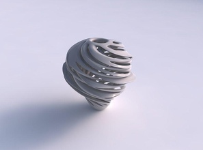 vase gebogen großen Pilz verschlingenden Linien sehr wellig verdreht Haus big Verflechtung twisted Dekor 3d print model - Mito3D