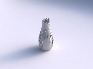 vase curved bubbles holes house decor 3d print model - Mito3D
