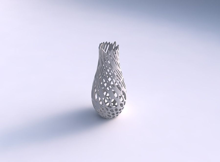 Vase gebogen geknackt verdrehte organisch Gitter Haus Dekor 3d print model - Mito3D