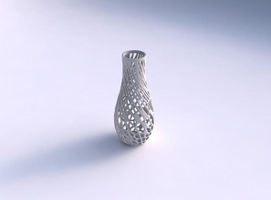 vase gebogen facettiert verdrehte organisch gitter haus dekor 3d print model - Mito3D