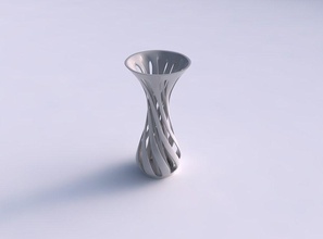 vaso curvado funil torcido camadas linhas cônico casa decoração 3d print model - Mito3D