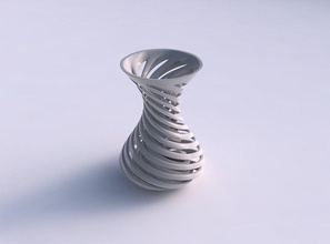 vaso curva funil superior trançado duas camadas de linhas muito torcido cônico 2 a casa curvo topo torcida em decoração 3d print model - Mito3D