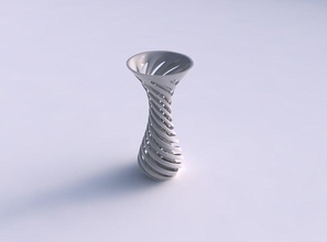 vaso curvo imbuto top di twisted due strati linee molto contorto conico casa il a le arredamento 3d print model - Mito3D