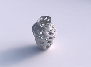 vase curved honeycomb smooth cuts pimp up house decor 3d print model - Mito3D