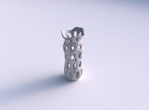vaso curvado favo mel suave cortes esticado ondulado casa decoração 3d print model - Mito3D