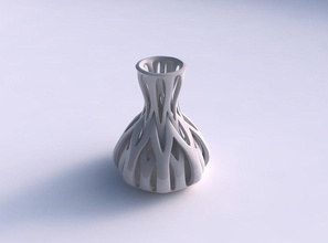 vase, geschwungene Sanduhr verschlingenden Linien verjüngten 2 Haus vase gebogen Verflechtung verjüngt werden Dekor 3d print model - Mito3D