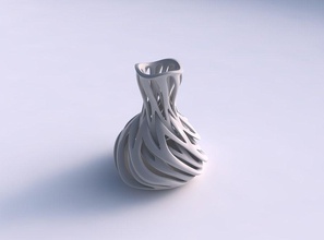vazo kıvrımlı kum saati iç içe geçmiş çizgiler 2 dalgalı konik bükülmüş ev kavisli dekor 3d print model - Mito3D