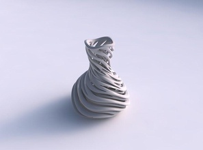 vase, geschwungene Sanduhr verschlingenden Linien sehr verdrehte tapered-2 wellig Haus vase gebogen Verflechtung twisted verjüngt werden 2 Dekor 3d print model - Mito3D