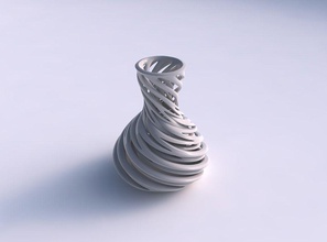 vaso curva de ampulheta entrelaçamento linhas muito torcido cônico 2 a casa curvo torcida decoração 3d print model - Mito3D