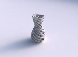 florero de curvas reloj arena, entrelazando líneas muy torcido ondulado casa curvado arena entrelazamiento trenzado decoración 3d print model - Mito3D