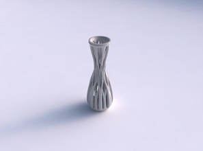 vase curved hourglass slim beveled intertwining lines tapered house decor 3d print model - Mito3D