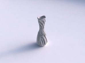 vase, geschwungene Sanduhr slim abgeschrägt, Ineinander verschlungene Linien verdrehte tapered wellig Haus vase gebogen abgeschrägt Verflechtung twisted verjüngt werden Dekor 3d print model - Mito3D