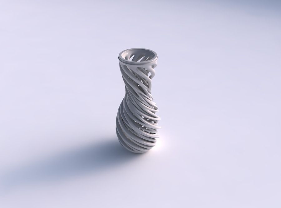 vazo eğri kum saati ince çizgiler çok bükülmüş karışımı eğimli ev kavisli iç içe geçmiş dekor 3D print model - Mito3D