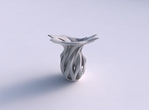vase curved intersection cuts eccentric house decor 3d print model - Mito3D