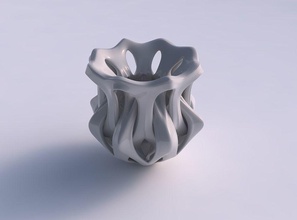 vase curved intersection through cuts squeezed house decor 3d print model - Mito3D