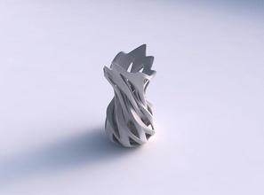 vase curved intersection through cuts twisted streched top house decor 3d print model - Mito3D