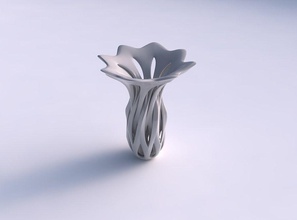 vase curved intersection through cuts widened top house decor 3d print model - Mito3D