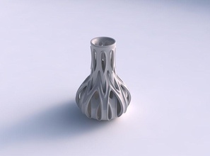 vaso curvado entrelaçando linhas extrudado arestas cônico 2 casa decoração 3d print model - Mito3D