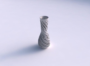 vaso curvado entrelaçando linhas extrudado arestas torcido cônico casa decoração 3d print model - Mito3D