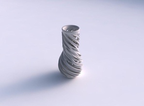 vaso curvado entrelaçando linhas extrudado arestas torcido casa decoração 3d print model - Mito3D