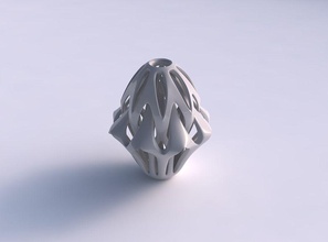vaso curvado cogumelo entrelaçando linhas cônico 2 casa decoração 3d print model - Mito3D