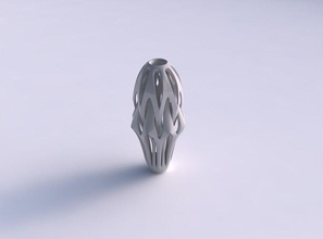 jarrón curva de setas, entrelazando las líneas forma cónica casa florero curvado hongo entrelazamiento decoración 3d print model - Mito3D