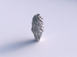 jarrón curva de setas, entrelazando las líneas torcidas forma cónica casa florero curvado hongo entrelazamiento trenzado decoración 3d print model - Mito3D