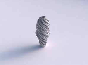 jarrón curva de setas entrecruzamiento líneas muy torcido forma cónica casa florero curvado hongo entrelazamiento trenzado decoración 3d print model - Mito3D