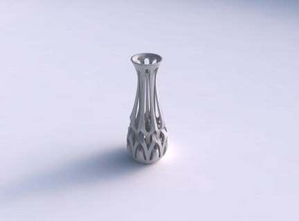 vase incurvé étroit milieu entrelacement lignes effilé vase incurvé étroit milieu entrelacement lignes effilé maison décor 3d print model - Mito3D
