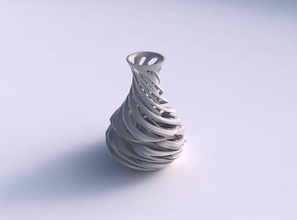 vazo dar orta karışımı çizgiler çok 2 konik bükülmüş kavisli ev iç içe geçmiş dekor 3d print model - Mito3D