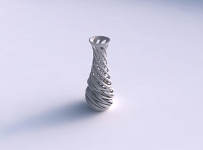 vase curved narrow mid intertwining lines very twisted tapered house decor 3d print model - Mito3D