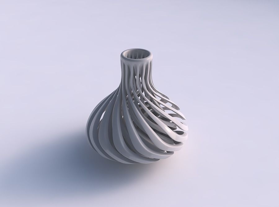 florero curvo agudo afilado músculo estructura amplio medio casa decoración 3D print model - Mito3D