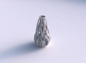 vaso curvado fino 2 entrelaçando linhas cônico casa decoração 3d print model - Mito3D