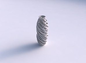 vaso curvado fino 2 entrelaçando linhas torcido casa decoração 3d print model - Mito3D