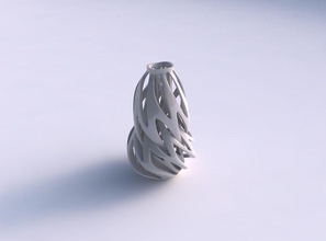 vaso in curva sottile intreccio di linee contorte conico 2 ondulate casa il curvo slim le twisted arredamento 3d print model - Mito3D