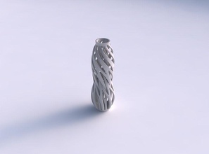 vaso curvado fino entrelaçando linhas torcido cônico casa decoração 3d print model - Mito3D
