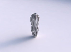 jarrón curva delgada de setas, entrelazando las líneas forma cónica casa florero curvado slim hongo entrelazamiento decoración 3d print model - Mito3D