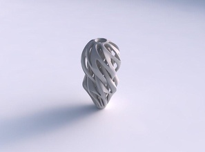 jarrón curva delgada de setas, entrelazando las líneas torcidas casa florero curvado slim hongo entrelazamiento trenzado decoración 3d print model - Mito3D