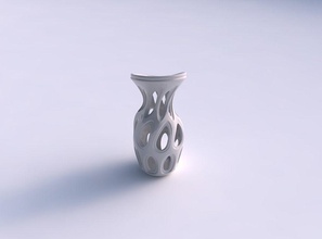 vase curved smooth beveled cuts eccentric house decor 3d print model - Mito3D