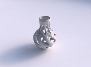 vaso curvado suave chanfrado cortes largo casa decoração 3d print model - Mito3D
