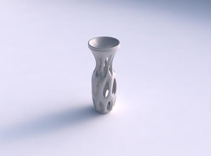 vase curved smooth beveled cuts widened house decor 3d print model - Mito3D