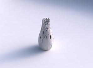 kristal vazo pürüzsüz bir cilt delikleri kavisli ev dekor 3d print model - Mito3D